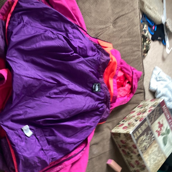 Pink and purple North face coat two pieces zip up with zipper pockets - Picture 1 of 16